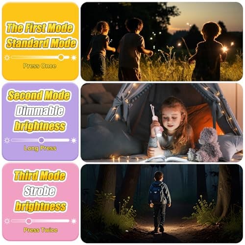 ZKLiLi Kid's Rechargeable LED Union Flashlight, LED Kid Flashlightfor Both Boys and Girls, Fun Flashlight Suitable for Camping and Outdoor Exploration, Birthday Gift — view 4