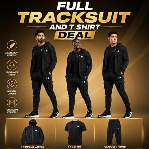 Under Armour Men's 3-Piece Tracksuit & T-Shirt Bundle Set — view 4