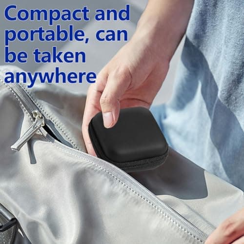 SHUNCHG 2pcs Mini Earphone Case Protective Bag Box Hard Case Zipper Headphone Storage Bags EVA Hard Shell Square Carrying Case Multifunctional Earbud Storage Pouches — view 3