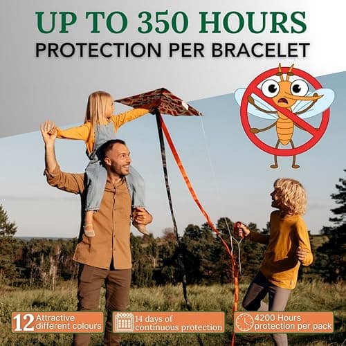 Mosquito Repellent Bracelet 12 Pcs, Adjustable Band, Deet Free Travel Essentials, Insect Repellent Bracelet - 350 Hours Mosquito Repellent, Natural Anti-Mosquito Suitable for All Ages. — view 3