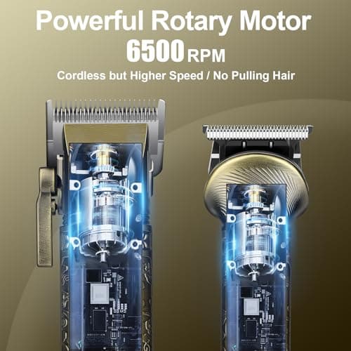 Suttik Professional Hair Clippers for Men 3 in 1 Beard Trimmer/Nose Hair Trimmer/Electric Shaver Clippers and Trimmers Set USB Rechargeable Grooming Kit Mens Gifts — view 6