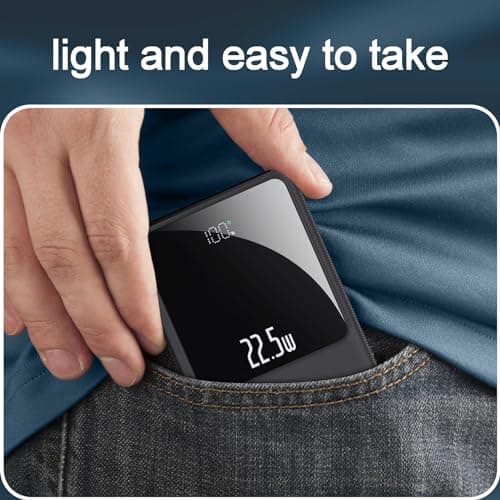 22.5W Super Fast Power Bank 10000mAh USB C Outputs & Inputs Portable phone Charger Mini Battery Pack Compatible with iPhone Samsung Tablet and More(Black) — view 5
