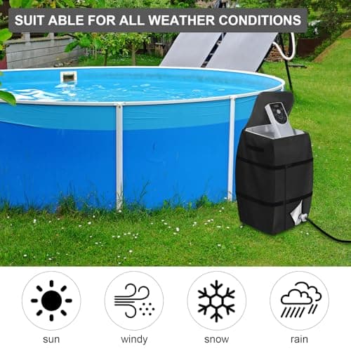 Hot Tub Cover with Zipper Opening - Spa Heater, Waterproof, Dustproof & Insulated Pump Cover for Outdoor Travel Bathtub, Pools & Inflatable Bathtubs (Black) by Lazy Spa — view 4