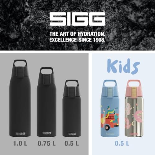 SIGG - Insulated Water Bottle - Shield Therm One Black - Suitable for Carbonated Beverages - Leakproof - Dishwasher Safe - BPA Free - 90% Recycled Stainless Steel - Black - 0.75L — view 6