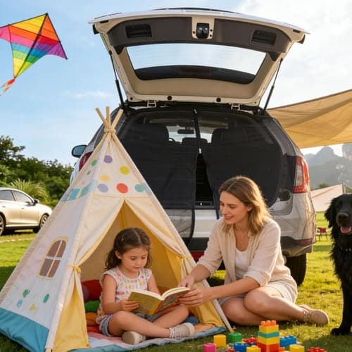 Car Tailgate Mesh Screen - 58x57inch Fly-Proof Magnetic Tent, SUV Sun Protection Net Camping Tent | for Travel Road Trip Picnic Tailgating Overlanding Van RV Protection Shade — view 2