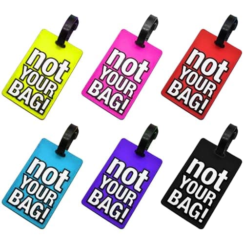 Luggage Tags, 6Pcs PVC Suitcase Tags, Secure Luggage Labels