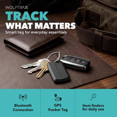 WOLFTRAX Tracker Tag | Works with Apple Find My & Google Hub | UK Made — view 2