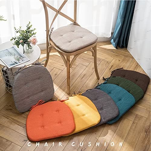 8 Pack Dark Grey U Shaped Dining Chair Cushions with Long Ties Double Sided Kitchen Chair Pads for Wood and Metal Chairs — view 6