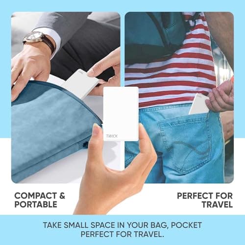 TWICK 20W Ultra Slim USB-C PD & USB QC 3.0 Fast Charger Folding UK Plug | USB Travel Adapter | for iPhone 16/15/14/13/12/11, for iPad, for Samsung Galaxy S24/23/22/S21/20/10/Z/Note 20/Ultra+ (WHITE) — view 6