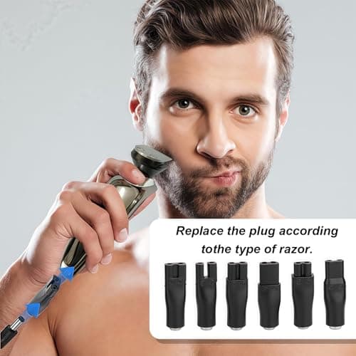 7Pcs Universal Shaver Charger Kit – USB Power Cable with 6 Adapter Heads, 5V Replacement Cord for Electric Shavers, Beard Trimmers, Hair Clippers, Beauty Devices, Travel or Home Use — view 2
