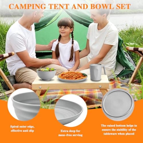 Camping Bowl and Cutlery Set, Picnic Mess Kit, Camping Plates and Bowls — view 3