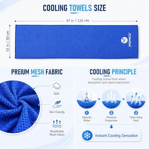 YQXCC 2 Pack Cooling Towels, 120x30 cm, Ice Cool Microfibre Towel for Neck — view 6