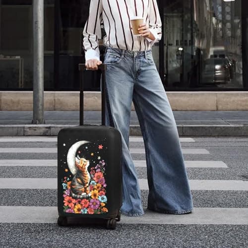 SICANAUO Luggage Covers, Elastic Travel Suitcase Protector, Personalised Suitcase Cover, Anti-Scratch Luggage Storage Covers, Travel Trolley Case Protector (Style 11, L (26-28 inch suitcase)) — view 6