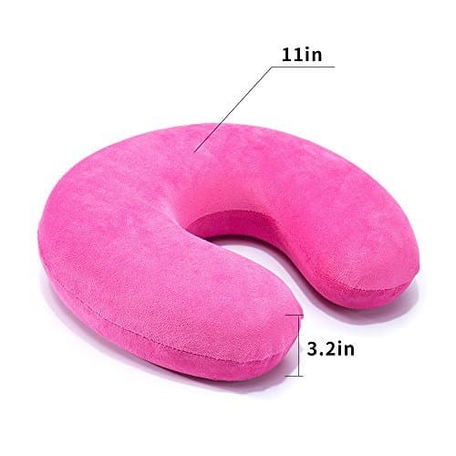 Mr.Ho U Shaped Memory Foam Air Pillow Neck Head Cushion Support Rest Outdoors Car Office Home Travel Pillow (Pink) — view 6