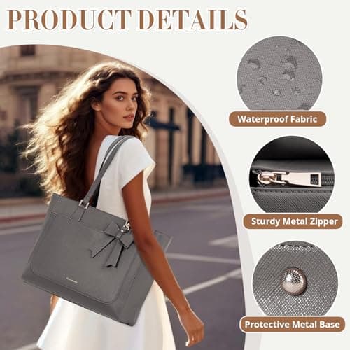 RAINSMORE Tote Bags for Women Large PU Leather Handbags for Women — view 5