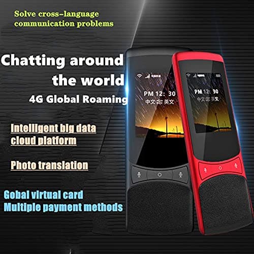 Smart Voice Translator, 2.4Inch Touch Sn Portable Device - 75 Languages Instant Two-Way Translation, Ideal for Travel, Learning, Business, Red — view 2
