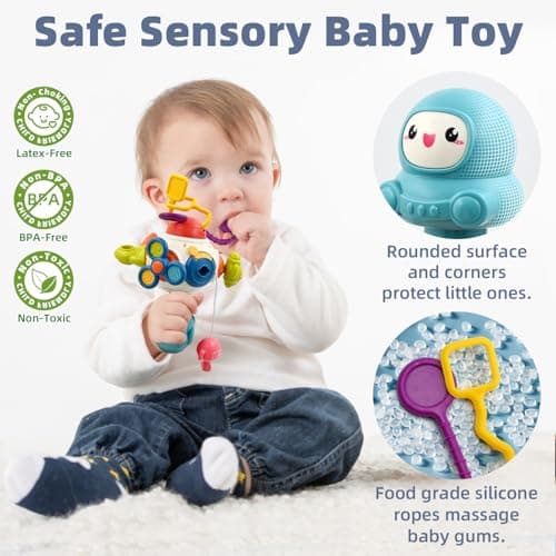 AiTuiTui Baby Montessori Toys for 2 3 Years Boys Girls, Activity Cube Sensory Toys for Toddlers Travelling, Motor Skills Busy Cube Toy for 18 Months Infant Birthday Gifts — view 3