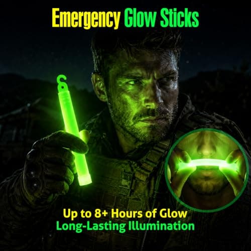 Cpeelsdo Emergency Glow Sticks 18 Pack, 6 Inch Green Glow Sticks, Up to 12Hours Glow, Glow in the Dark Light Sticks for Camping, Power Outages, Fishing, Hiking & Emergency Kit — view 2