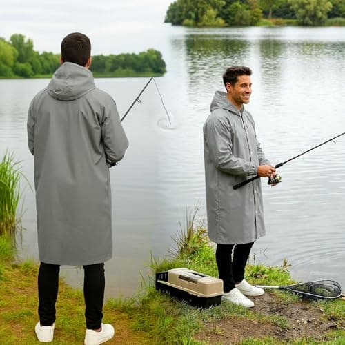 REDSTAR 2 Pack of Rain Ponchos - Long Rain Poncho Waterproof Adult Raincoats with Hood - Reusable Rain Coats for Women or Rain Coats for Men -Packable Rain Jacket for Festival Accessories (Grey) — view 2