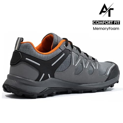 MENS MEMORY FOAM HIKING WALKING BOOTS ANKLE WINTER TREKKING TRAIL TRAINERS SHOES SIZE (GREY, UK Footwear Size System, Adult, Men, Numeric, Medium, 9) — view 4