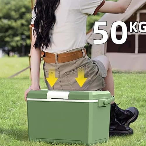 Cool Box 12.5L,Lightweight Portable Ice Cooler with Handle & Lid,Compact Beach Travel Bag, Keeps Food & Drinks Hot or Cold,Insulated Plastic Cooler Box for Camping,Picnic,BBQ, Beach & Travel (Blue) — view 5