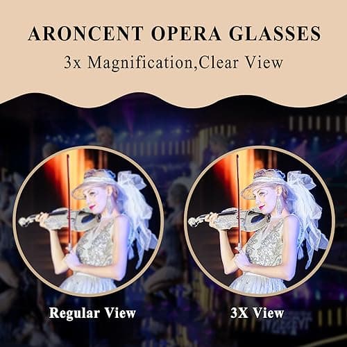 Aroncent Opera Glasses Binoculars 3X25 Theater Glasses Mini Binocular Compact with Handle for Adults Women in Opera Musical Concert — view 5