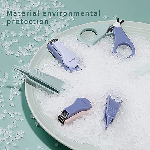 Baby Nail Clippers Set, Baby Nail Kit with Cute Case, Infant Manicure and Pedicure Health Grooming Care Can for Newborn, Kids and New Parents As Shower Gifts (White) — view 6