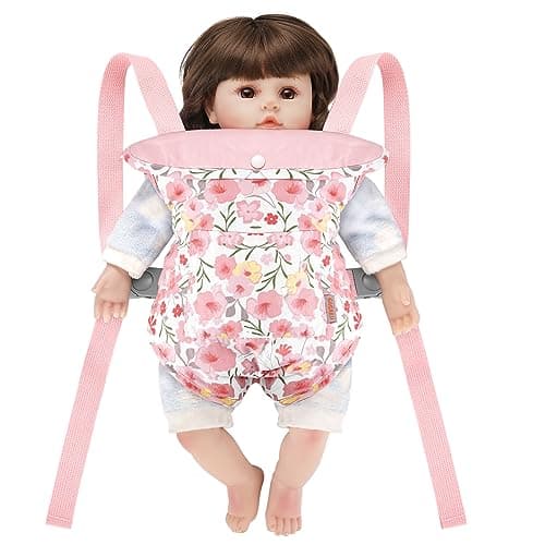 GAGAKU Baby Doll Carrier for Toddlers, Toy Baby Dolls Carrier, Reborn Baby Doll Accessories - Pink Rose of Sharon — view 4