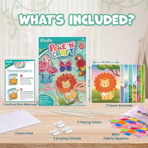 Poke in Art - Animal Kingdom, 900pc Sensory Craft Kits for Kids, Mess Free Arts and Crafts for Kids Activity Packs, Travel Activities for Kids, Boys & Girls Birthday Presents for Ages 4, 5, 6, 7, 8, 9 — view 4