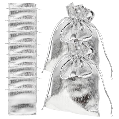 Gift Bags for Silver Fabric 30pcs Drawstring Jewellery Packing