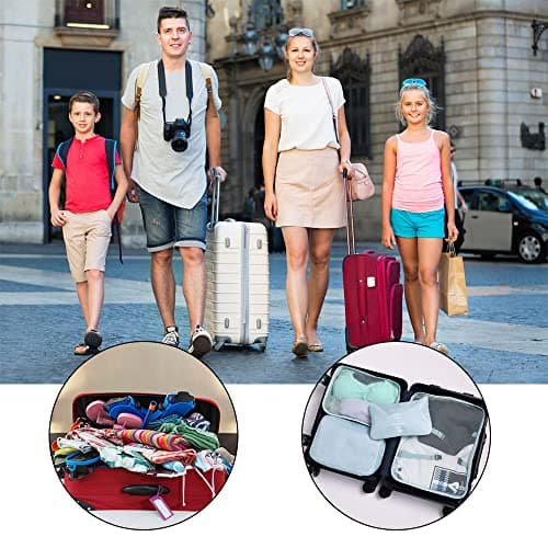 OSDUE Packing Cubes for Suitcases, 6 PCS Travel Luggage Packing Organizers Waterproof Travel Essentials Bag Accessories, Clothes Cosmetics Toiletries Storage Bags, Korean Blue — view 4