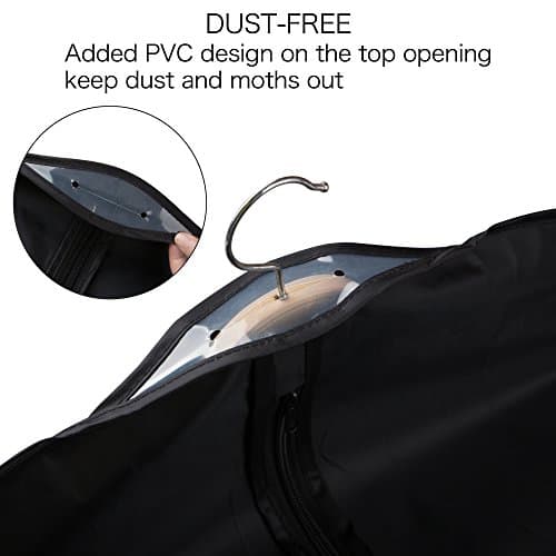 Univivi Garment Bags for Dresses 60 inch Dress Cover Bags Black, Set of 3 — view 4