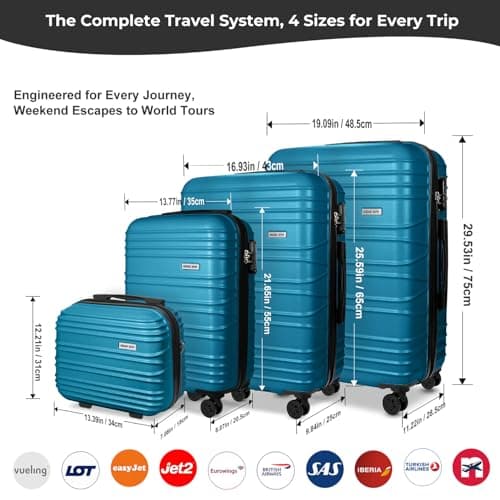 Luggage Depot Complete Luggage Set, ABS Shells and TSA Lock, Ice Blue — view 2