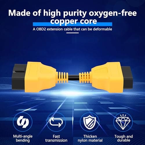 CERRXIAN OBD II OBD2 16Pin Male to Female Diagnostic Universal Convert Extension Cable Adapter (13cm/5.11inch) — view 4