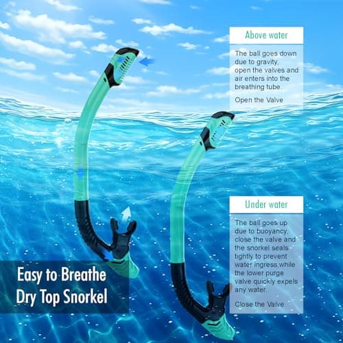 Snorkel Set Adults, JRing Snorkel Set with Anti Fog Goggles Dry Snorkel — view 3