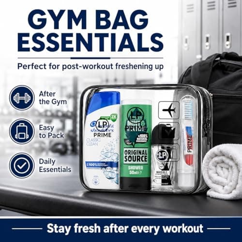 Men's Travel Toiletries Kit, 6-Piece Mini Toiletries with Clear Bag — view 4