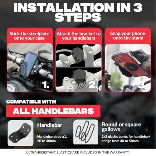 Shapeheart Motorbike Phone Holder & Magnetic Adhesive Metal Plate Universal — view 4