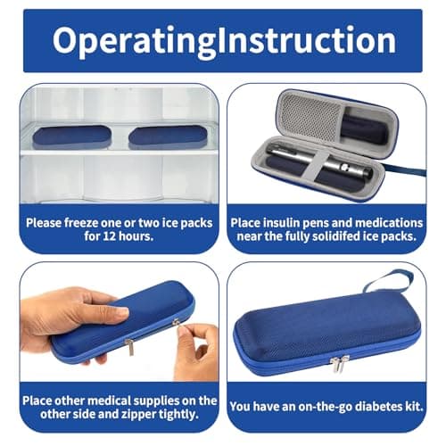 Nogsay Insulin Cooler Travel Case,Medicine Cooler for Travel with 2 Ice Packs,Diabetic Supplies Pen Case,Portable Insulin Travail Cases,Cooling Cases Insulated Organizer — view 3