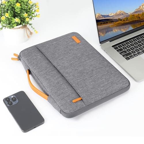DOMISO 15.6 inch Laptop Case Sleeve Protective Cover Compatible with 16 inch MacBook Pro M4 M3 M2/Pro Max,15.6-16 inch HP Dell ASUS Lenovo Chromebook,Waterproof Computer Cases Bag with Handle,Grey — view 3