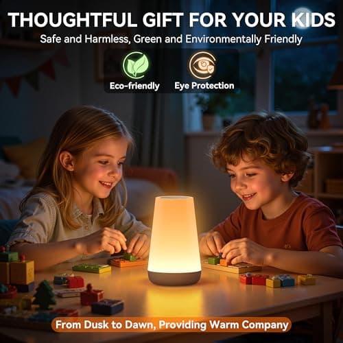 Auxmir Night Light, Rechargeable Touch Bedside Table Lamp, RGB, Dark Brown — view 6