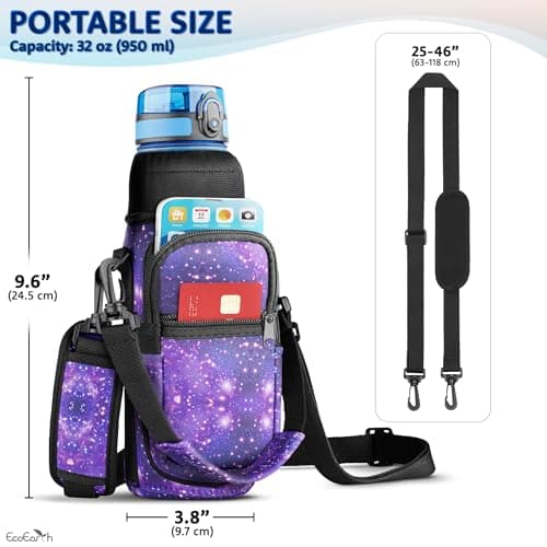 EcoEarth - Water Bottle Holder with Strap - Water Bottle Carrier Bag for Hiking - Crossbody Hydration Pouch with Phone Holder — view 5