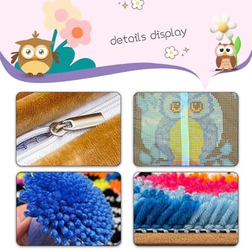 XDEGHUANGSS Latch Hook Kit for Adults Beginners,Lighthouse and Cabin Pre-Printed Canvas Cushion Cover Making Kit,DIY Crochet Wool Yarn Craft Set,Hobbies Home Sofa Decor,Gift for Women — view 4