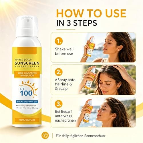 2026 New Upgrade Premium SPF 100 Hair Sunscreen Spray,Prevents Color Fade and Dryness,Non-Greasy UV Protection for Hair and Scalp,Travel-Size UV Protection Beach Sun Block 100ml — view 6