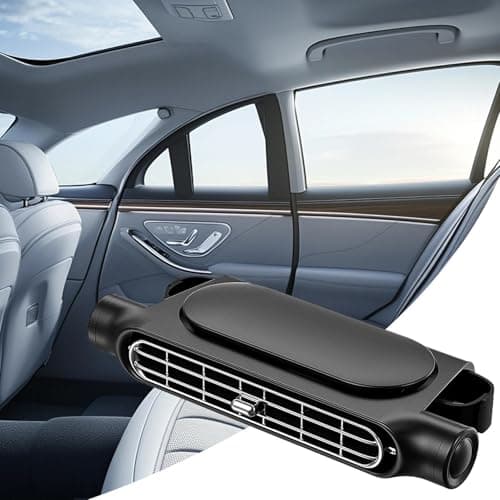 Headrest Fan, Backseat Car Cooler, Angle Adjustable Vent, 3000mAh Rechargeable Battery, Quiet Airflow Design, Black 1-Pack, For Van Truck RV Road Trip Camping,Portable Fan — view 3