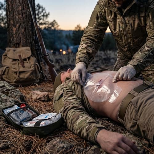 Vented Chest Seal Emergency Adhesive Trauma Dressing with Transparent Backing for Penetrating Wounds Outdoor Tactical First Aid Kits — view 4