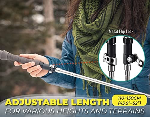 Trekology TrekZ Cork Handle Hiking Sticks Walking Poles Women Hill Walking Sticks Nordic Sticks Hiking for Men Trekking Poles for Women Collapsible Walking Poles Sticks for Seniors — view 4