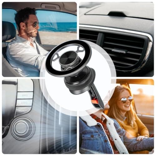 Car Phone Vent Holder - Magnetic Vacuum Stand | Zinc Alloy Mount — view 3