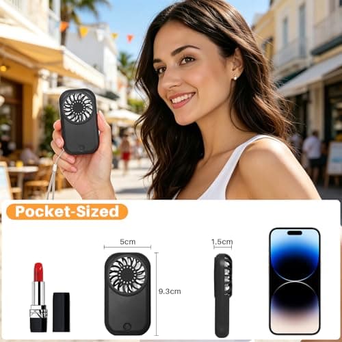 Ciaien Mini Handheld Turbo Fan,56g Pocket Fan with 11000 RPM Max Speed — view 5