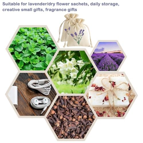 12 Pack Lavender Bags, Lavender Sachets for Wardrobes Drawers and Storage, 8 x 10 cm, Natural for Moth Repellent and Aromatherapy, Scented Fabric Pouches for Clothes Home and Car Freshening — view 5