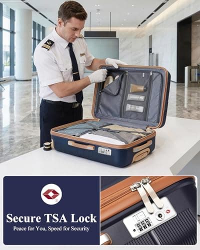 British Traveller Medium Suitcase, Lightweight Hard Shell Luggage — view 5